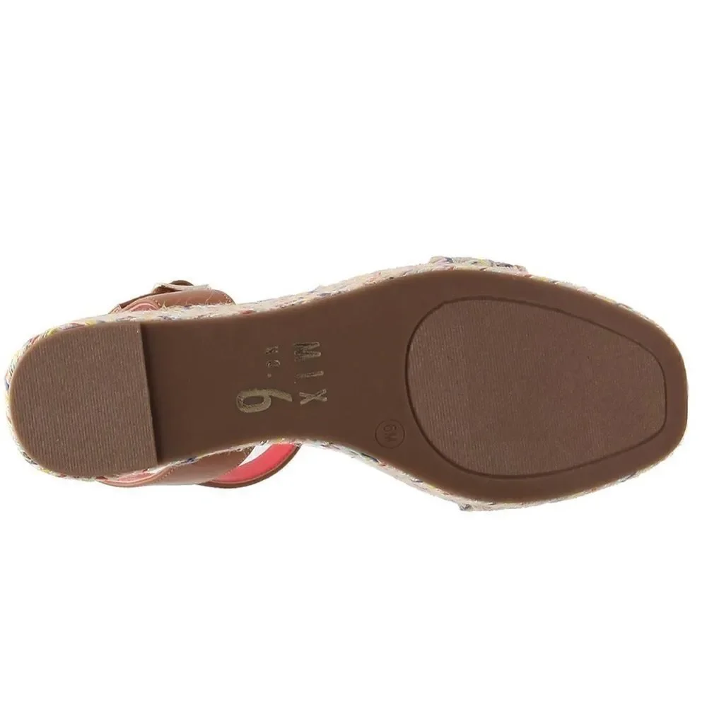MIX NO. 6 CAMMIE WEDGE SANDAL in Color Cognac/Multi